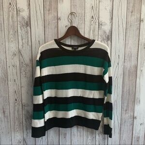 Satinato striped knit crop sweater size sm…